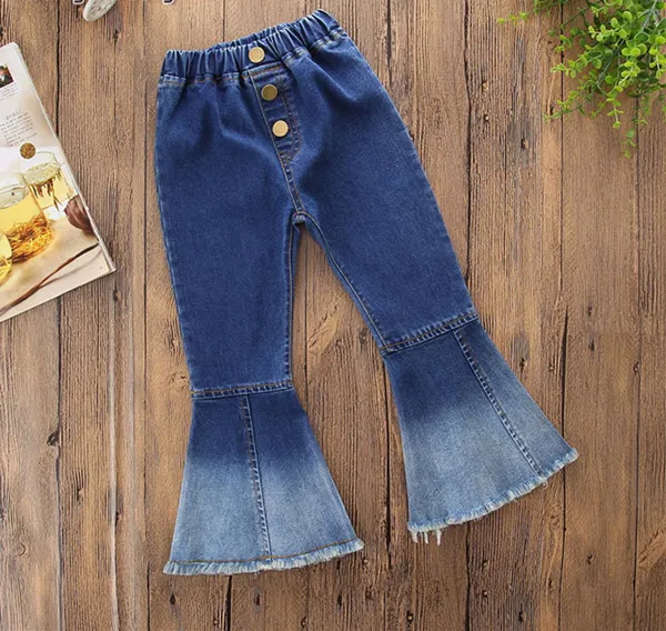 Ropa Para Ni a Pantalones Vaqueros Acampanados Con Cintura
