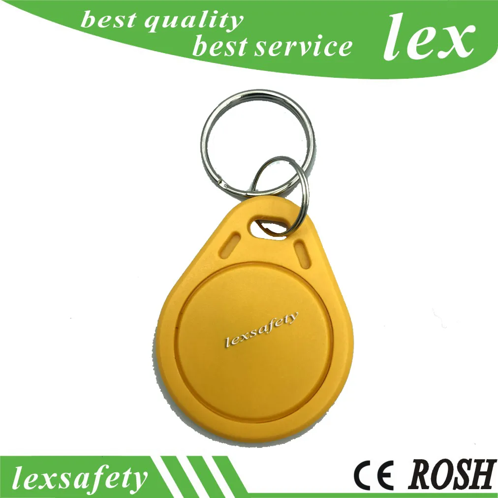 100 шт. / Лот 125 кГц перезаписываемый Reature KeyTag ISO11785 Card ABS RFID Ключевые слова T5577 / T5557 Близоризм Ключ Блок с кольцом