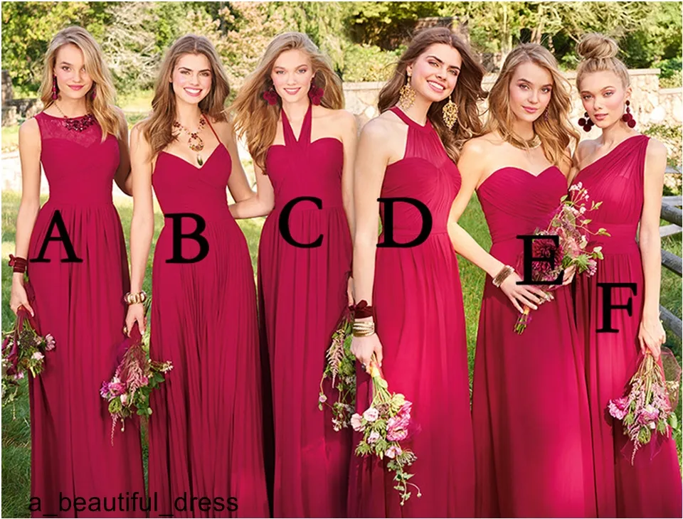 open lace back dress Long Mismatched Bridesmaid Dresses Mauve Chiffon Skirt – loveangeldress