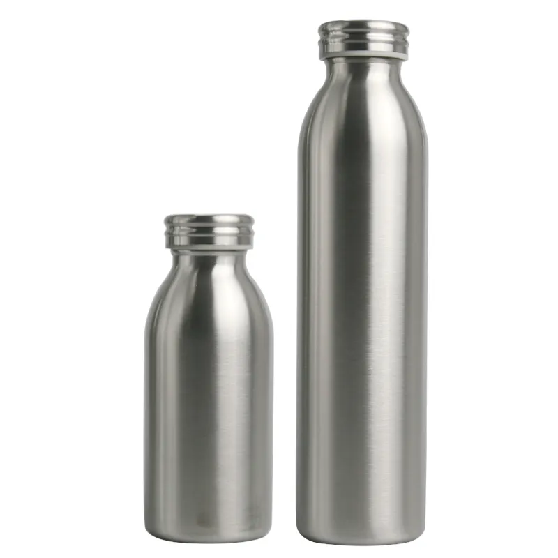 Lot De 2 Gourdes Isothermes Inox – Avec Pailles – Noir/argent – NEUVES