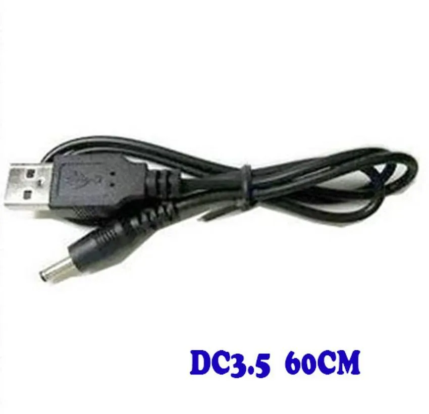 الجملة سوداء 60 سنتيمتر / 2ft شاحن USB الكابلات إلى DC 3.5 ملم المكونات / جاك DC3.5 كابل الطاقة