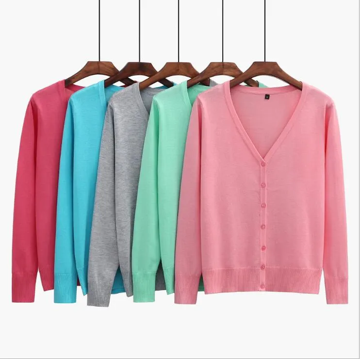 Kvinnor Kläder Ull Sticka Coat V-Neck Sweater Tunna Plus Storlek Blus Stickad Solid Casual Air Condition Cardigan Knitwear Outwear Toppar B6480