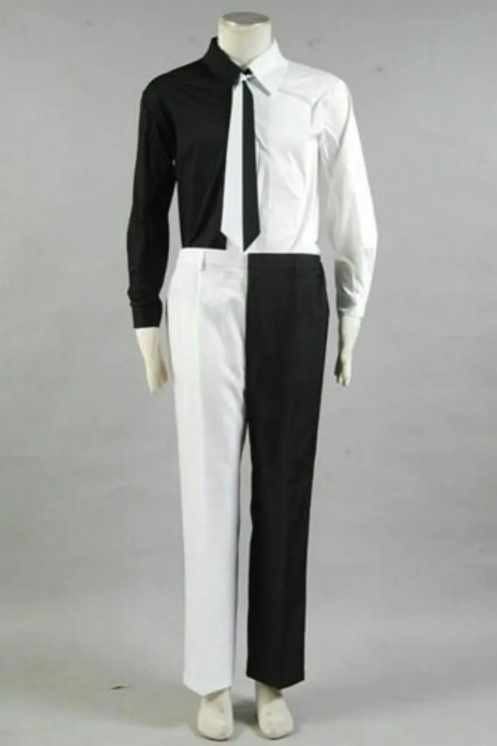 Batman Two-Face Harvey Dent Cosplay Costume Tie Jacket Black White Suit Outfit276u