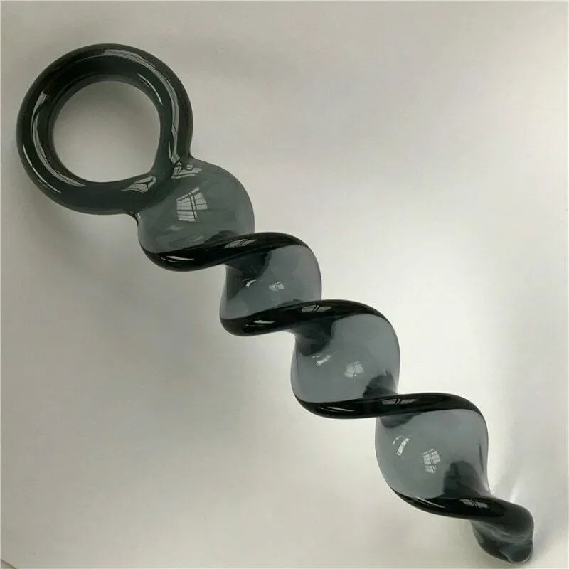 Glass Sex Toys Pyrex Crystal Dildos Spiral G Spot Stimulate Penis Long Anal Sex Anus A654