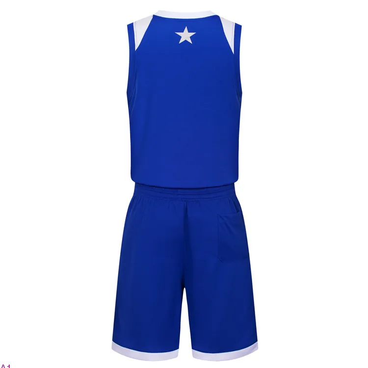 2019 nouveaux maillots de basket-ball vierges imprimés logo homme taille S-XXL pas cher prix expédition rapide bonne qualité bleu A002n
