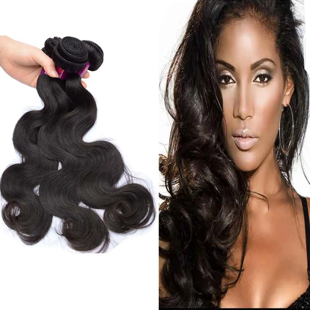 Brazilian Virgin Human Hair Peruvian Body Wave Mix Length 3 Bundles 9A Malaysian Indian Raw Hair Weave Free Drop Shipping Natural Color