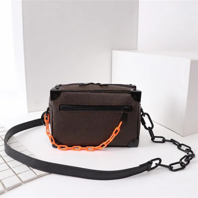 Neueste Herren Umhängetasche Kette Unisex Soft Box Tasche hochwertige Luxustasche Modemuster Paris MINI quadratische Handtasche Geldbörsen Größe 18x13x8cm