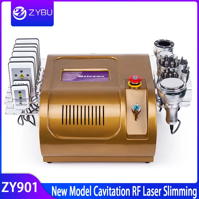 40K Cavitation Multipolar RF 8 Pads Lipo Laser Vacuum Liposuction Laser Slimming Machine Skin Tightening Body Shape Wight Loss Salon Spa