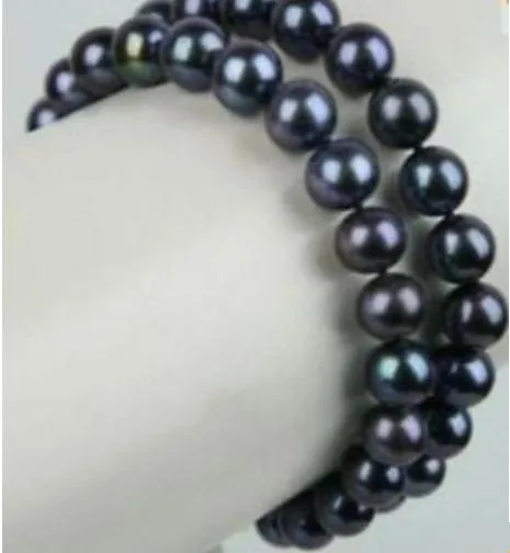Bracciale con perline da 9-10 mm Perle nere dei Mari del Sud Bracke 7,5-8 pollici Oro 14k