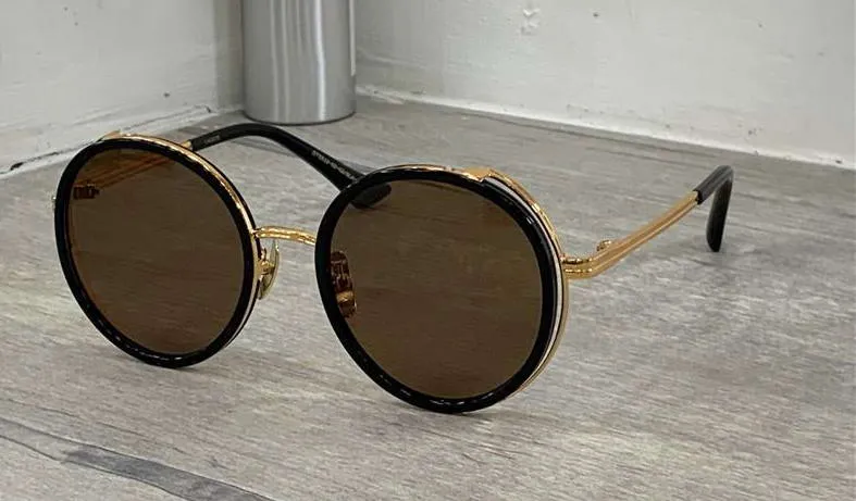 Black Gold/Brown Round Sunglasses 532 Run Way Sun Glasses Fashion women sunglasses new with box