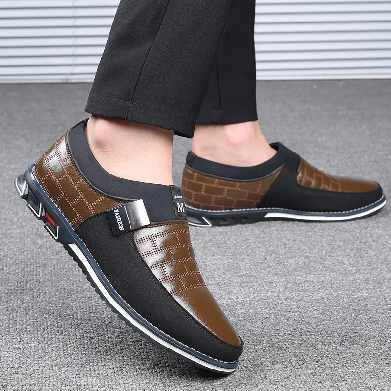 para hombres Tallas grandes 48 Slip on Mocasines de cuero para hombres Zapatos