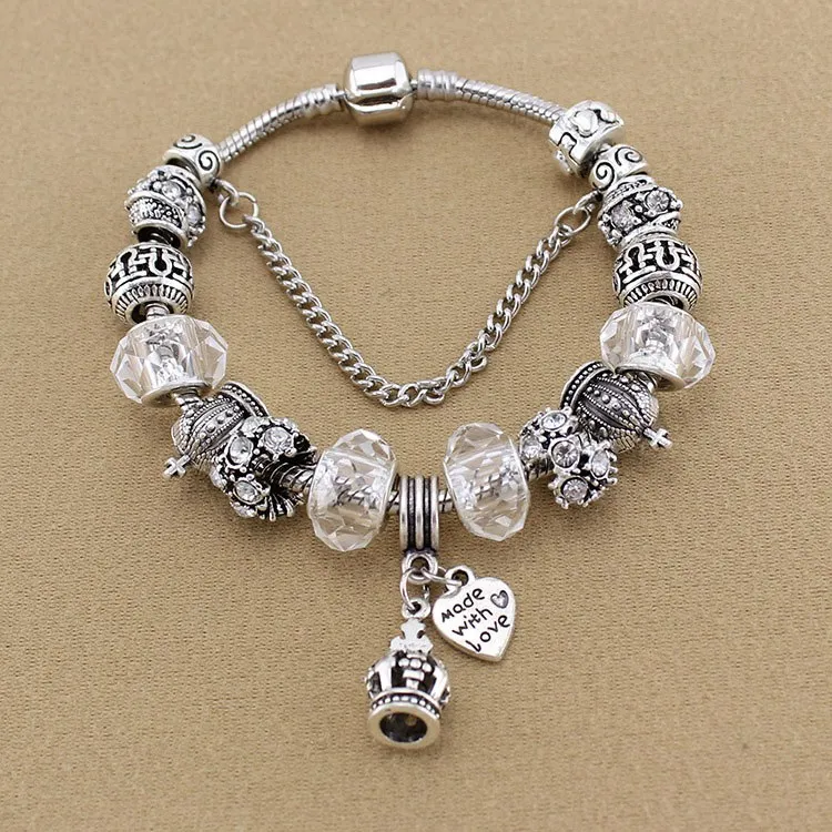 new crystal beaded charm bracelet diy