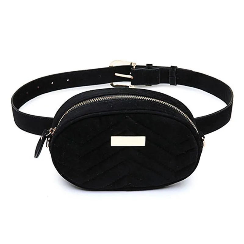 Designer-Women Velvet Waist Torba Łańcuch Fanny Pack Podróż Placz Torebki Ramię Tote