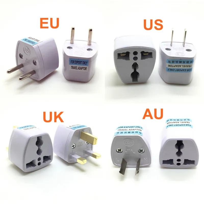 Universele VS UK AU naar EU-stekker VS naar Euro Europa Reismuur AC-oplader Outlet Adapter Converter Socket Witte kleur