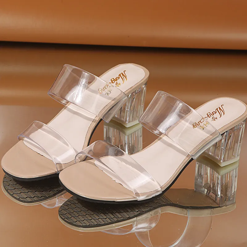 Bulk 2019 Clear Heels Slippers Women Transparent Heel Sandals Summer Shoes Woman Transparent Shoes Square High Heels Pumps Jelly Transparent Heel Sandals Buty Damskie CJ191128 At Only 15.11 DHgate.Com