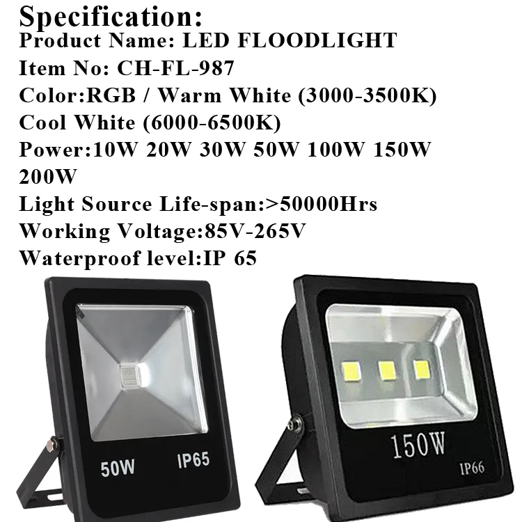 LED Rechargeable Floodlight 10W 20W 30W 50W Cordless Rechargeable LED Flood  Light Spot Portable LED Work Light Lamps Weather Resistant