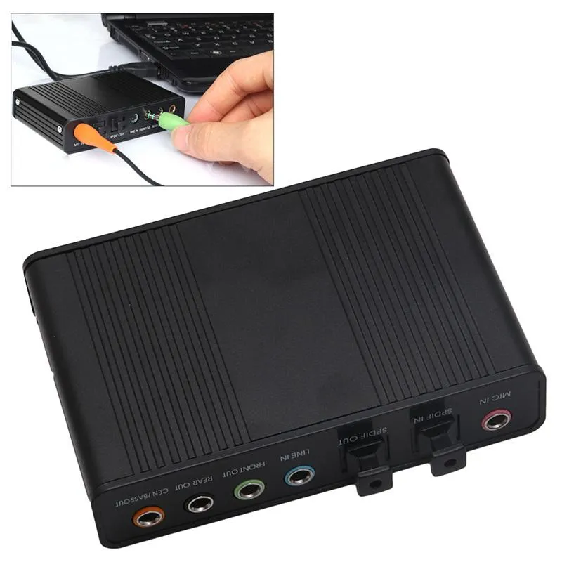 USB externe 4 canaux 5.1 S - PDIF Fibre Carte son