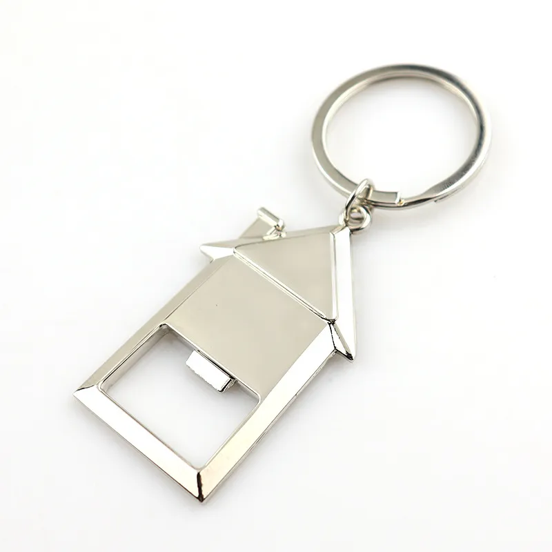 House Shaped Bottle Opener Keychain Personalized Wedding Gifts Souvenirs Birthday Christmas Gifts for Guests Wholesale