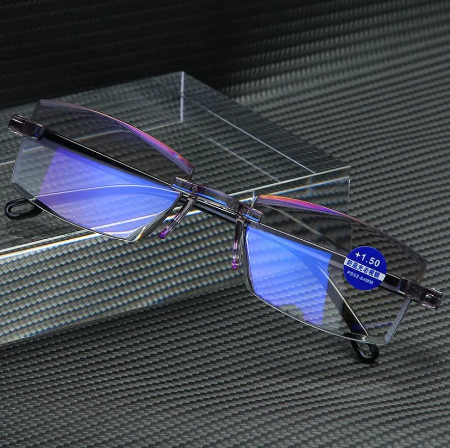 Ultralight Rimless Reading Glasses Женщины Мужчины против синий свет Компьютер для чтения очки пресбиопия для женщин + 1,0 +1,5 +2,0 +2,5 +3,0 +3,5 +4,0