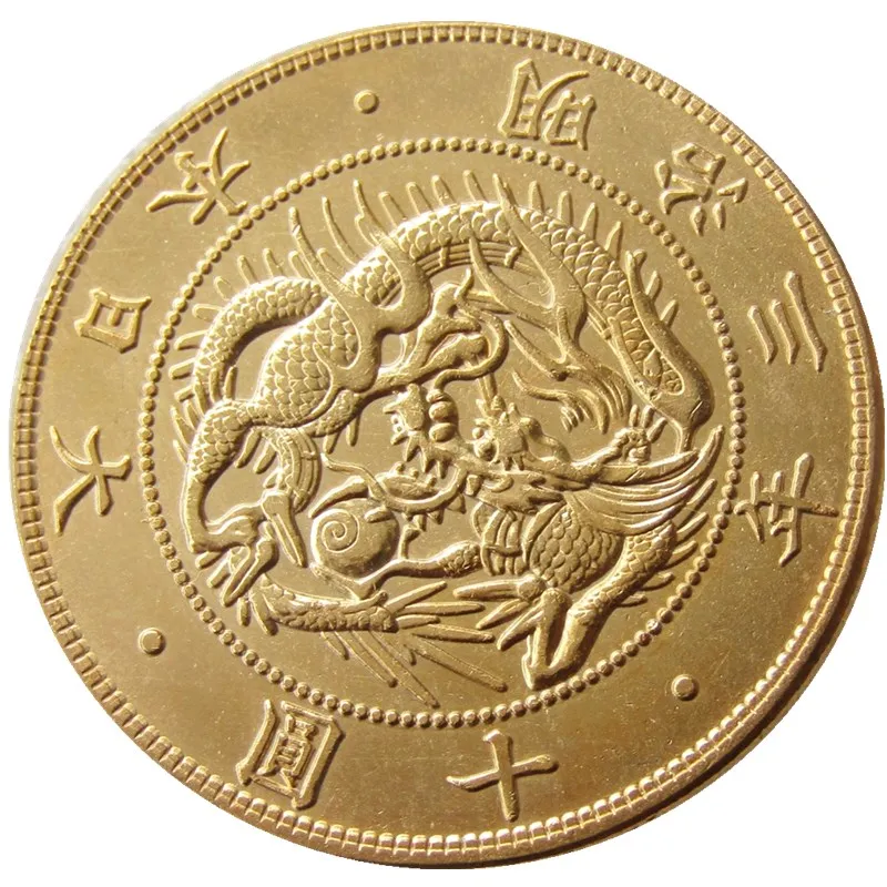 JP(27)Japan 10 Yen Gold-Plated Asian Meiji 3 Year Coin Copy home decoration accessories