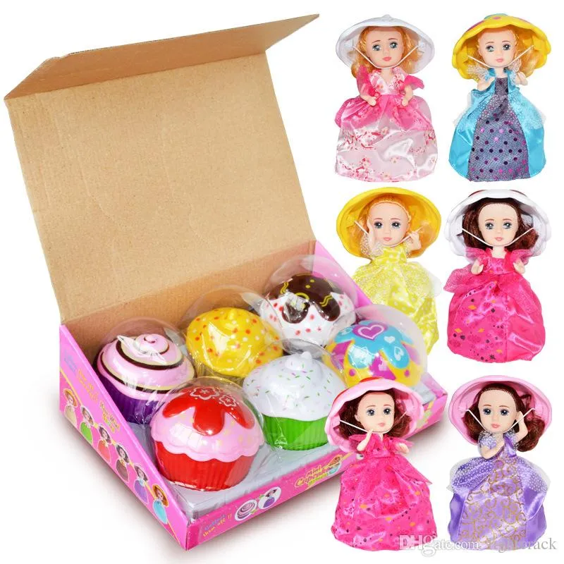 Grande Poupée Princesse Parfumée Cupcake 15CM 6 PCS Gâteau Réversible Debbie Lisa Etude Britney Kaelyn Jennie avec 6 Saveurs Jouets Magiques pour Filles