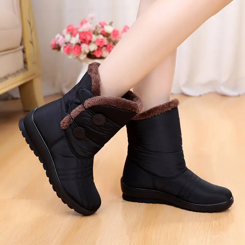 Non Slip Snow Boots 2019 New Women Boots Warm Winter Boots Waterproof Mother Shoes Winter Women Shoes Plus Velvet Cotton