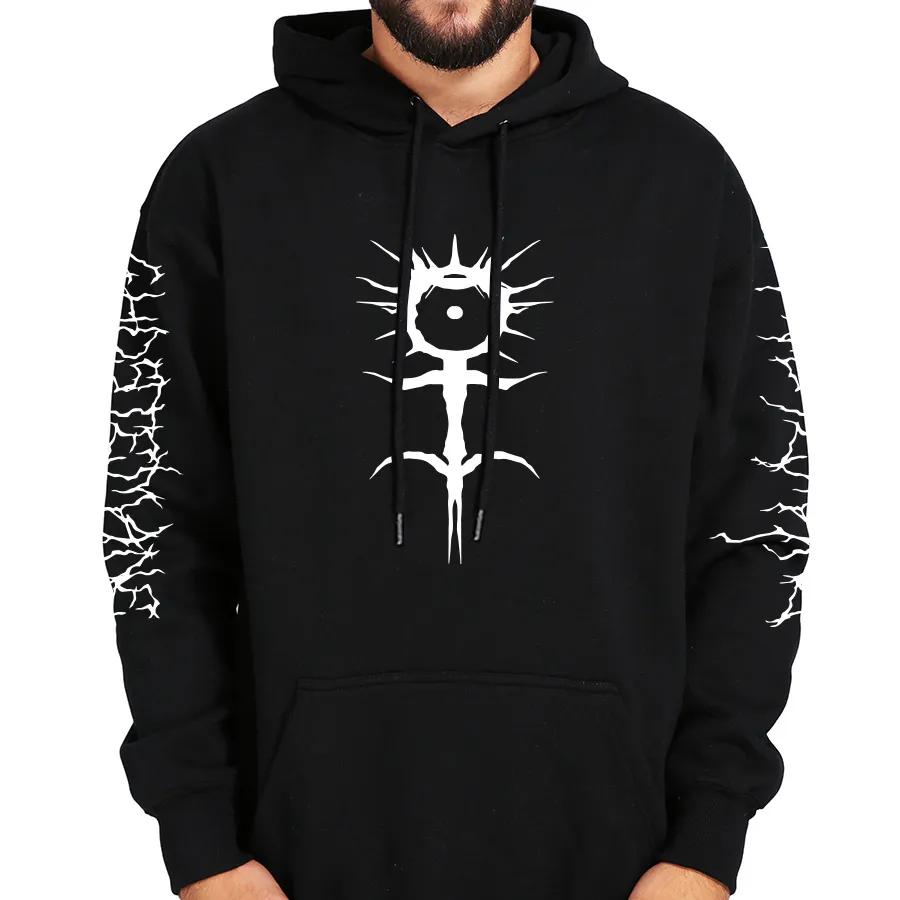 Ghostemane Hoodies Mercury Retrograde imagem impressa camisola preta longa da luva de veludo suave e quente com capuz V191114