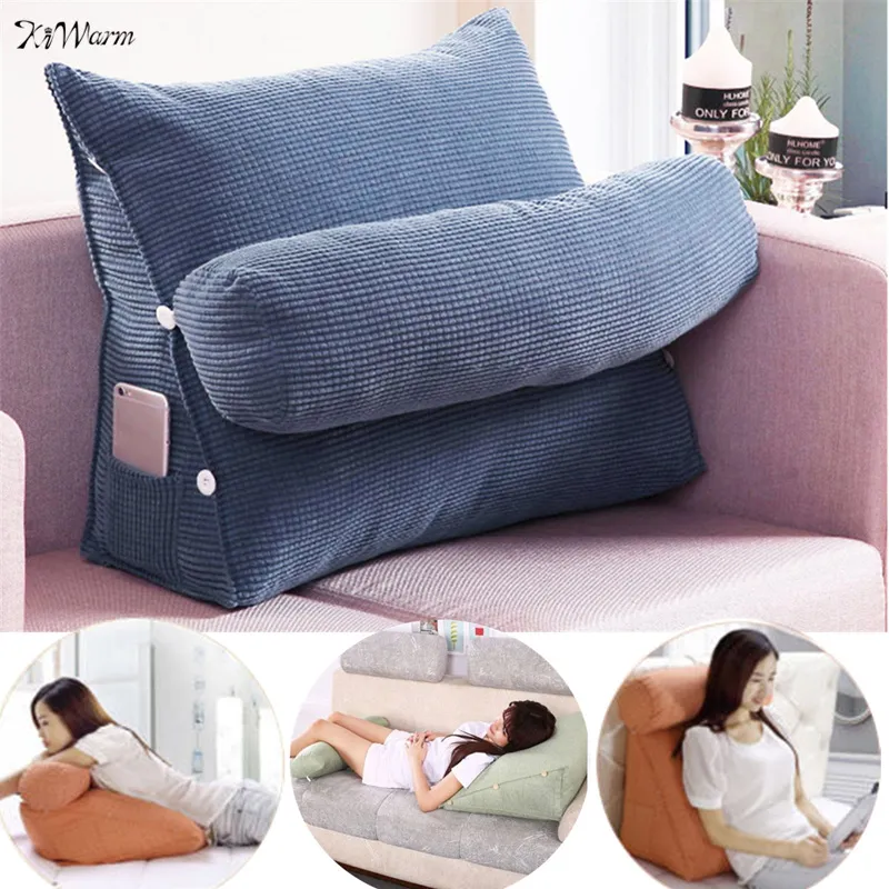 Cojines de lectura ajustables para cama, almohada de cuña de color sólido,  soporte de cama triangular para el cuello lumbar, almohadas de apoyo para