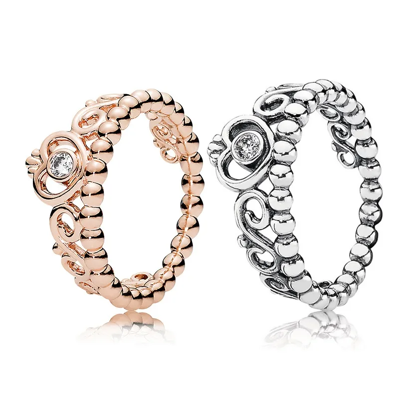 2019 nuovo anello corona moda classica per anello da donna di alta qualità con diamante CZ intarsiato in argento sterling Pandora 925 con scatola originale