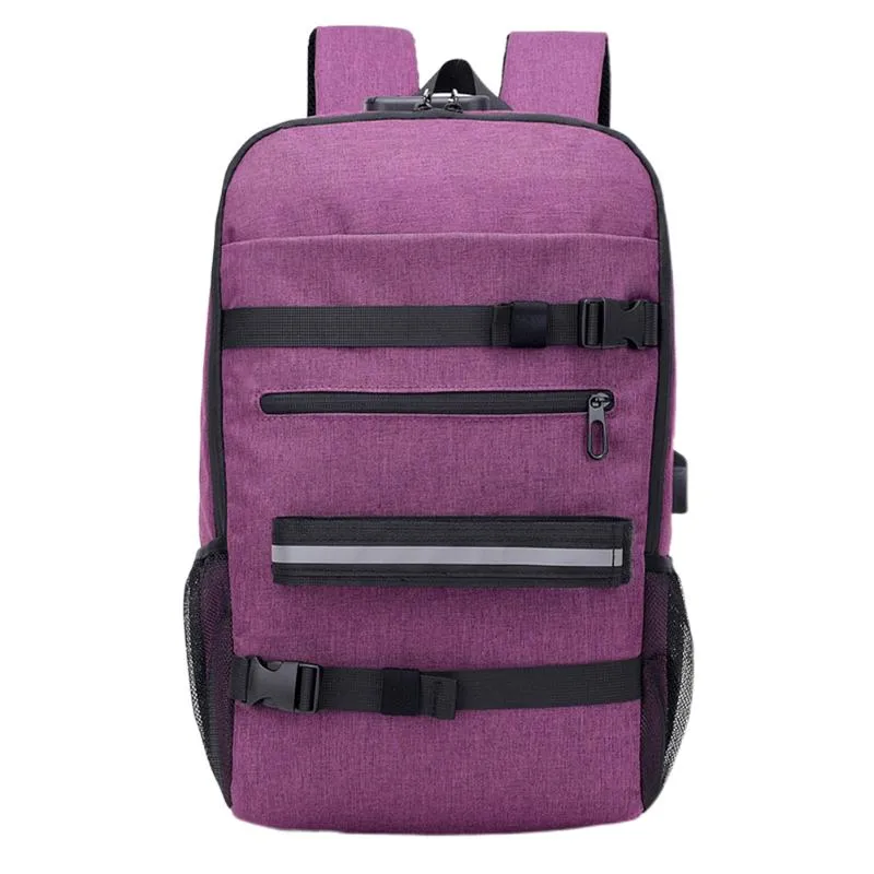 Sac à dos Anti-vol pour hommes et femmes, Skateboard, ordinateur portable, sport, chargement USB, sangle réglable, voyage, étudiants, fermeture éclair, Longboard, école