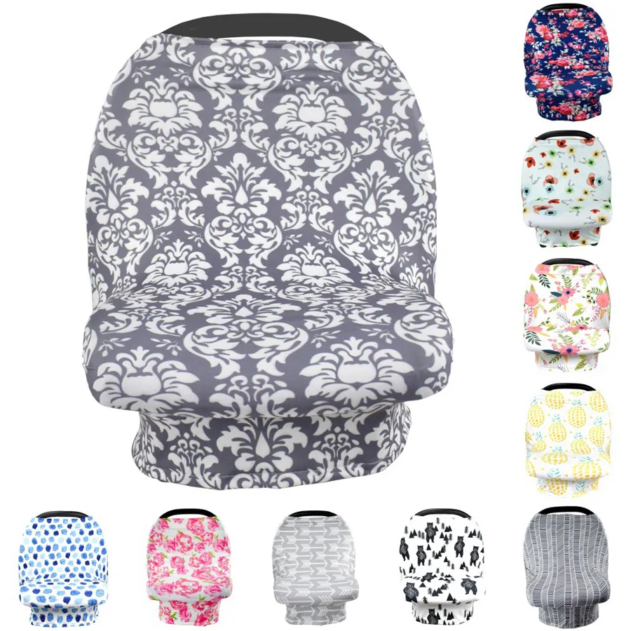 12 styles Baby Nursing Cover Breastfeeding Cover Pineapple Flower Print Safety Seat Car Privacy Cover Scarf Strollers Blanket RRA1749