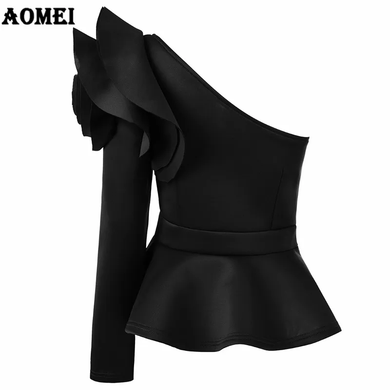 ladies black peplum top