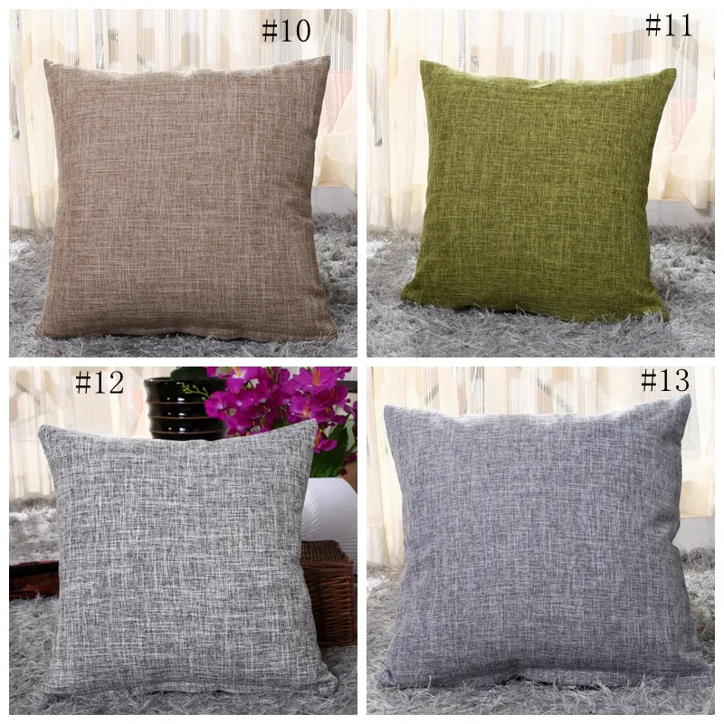 40cm 40cm Cotton Linen Pillow Covers Solid Burlap Pillow Case Classical Linen Square Cushion Cover Sofa Decorative Pillows Cases GGA2570 From 2 25 DHgate