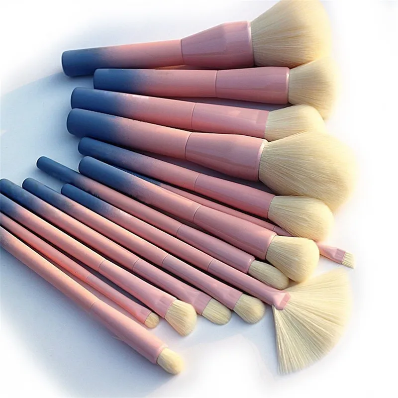 Gradient Makeup Brush Set 14pcs Professional Foundation Powder Eyeshadow Make Up Brushes Kits Eyeliner Blush Cosmetic Tools