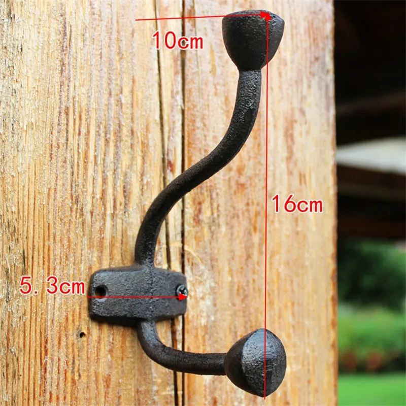 NUMBERED HOOKS Cast Iron Double Coat Hook Antique Style Rustic Industrial  Hooks 