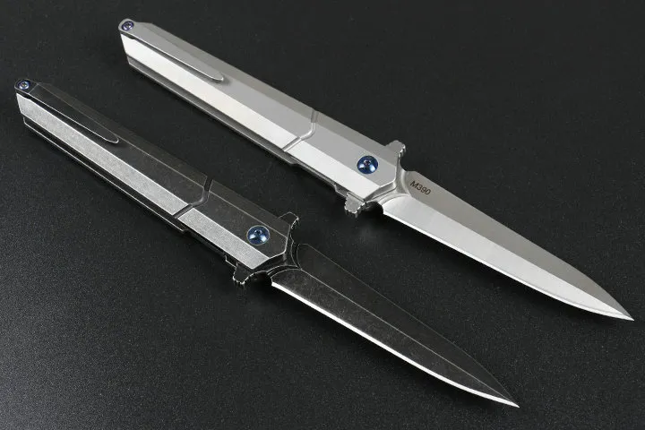 Özel Fırsat High End Rulman Flipper Fodling Bıçak D2 Saten / Siyah Taş Yıkama Blade TC4 Titanyum Alaşım Kol EDC Araçları