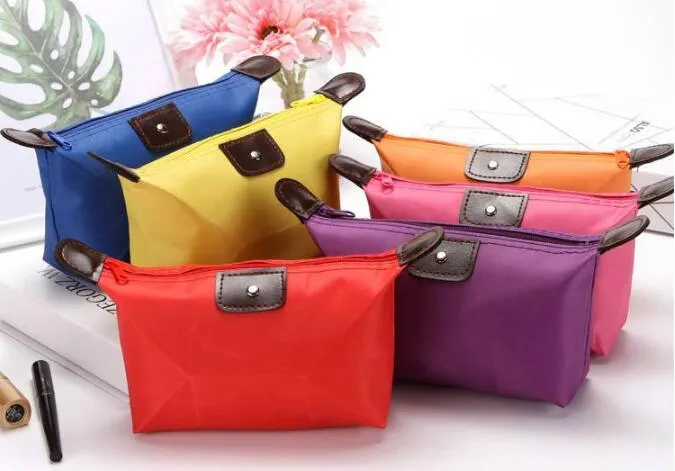 Top Quality Lady Sport MakeUp Pouch Waterproof Cosmetic Bag Clutch Toiletries Travel Kit Casual Small Purse Candy 10 Colors