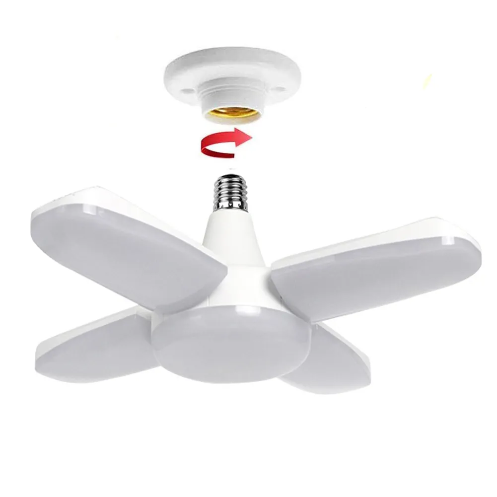 60W Foldable LED Garage Light Adjustable Ceiling Fan Blade Light With