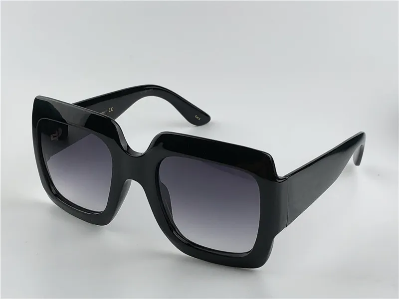 Stylish UV400 Big Black Sunglasses For Women Black Square Frame