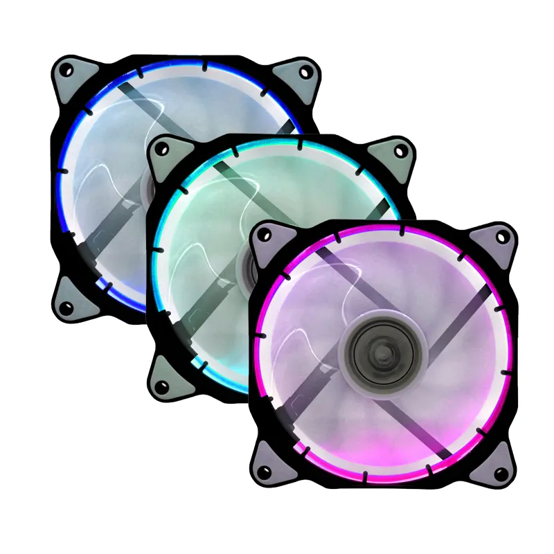 RGB Ceiling Fan Style PC Cooling Fan 120mm Quiet Case Fan With Colorful ...