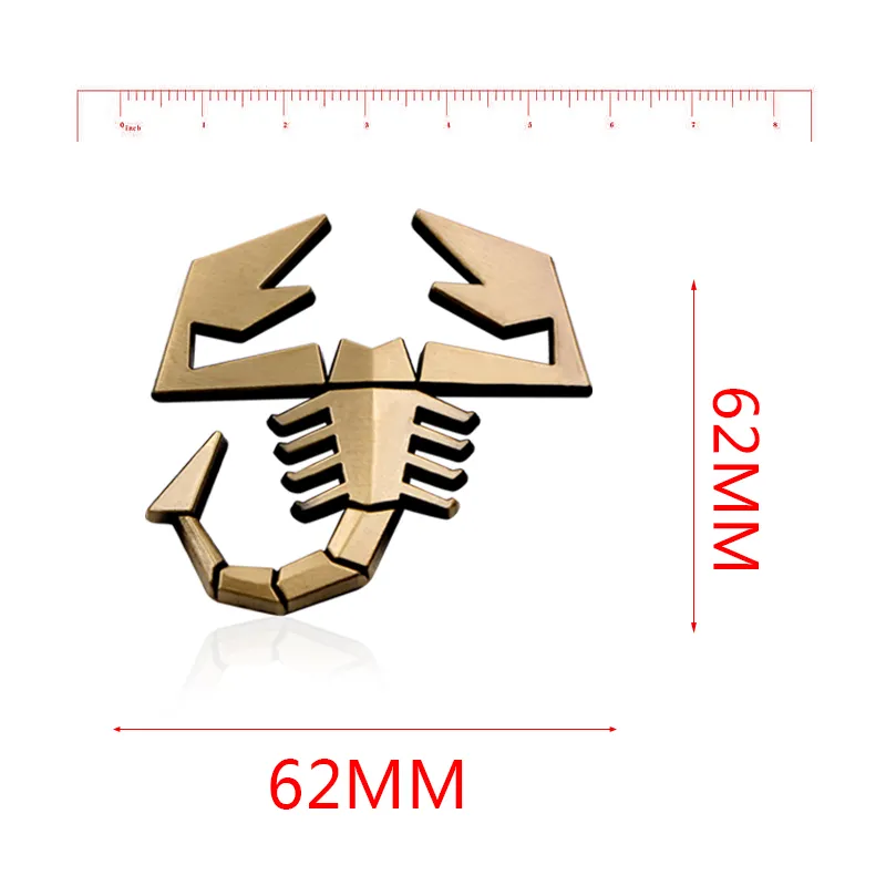 3D Scorpion Car Metal Adhesive Badge Emblem Decal Sticker For Fiat
