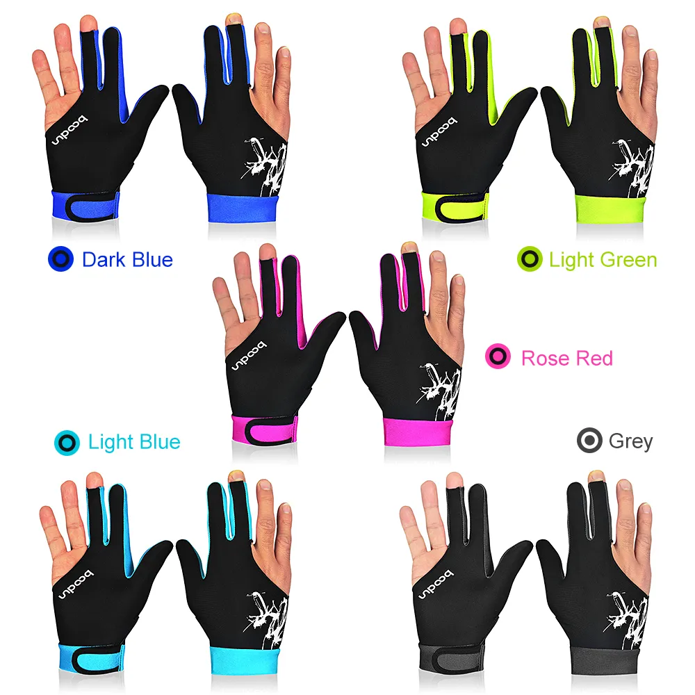 1PC 3 Fingers Billiard Glove for Men Women Pool Cue Gloves Right or Left Hand Interchangeable Snooker Gloves Pool Table Accessory