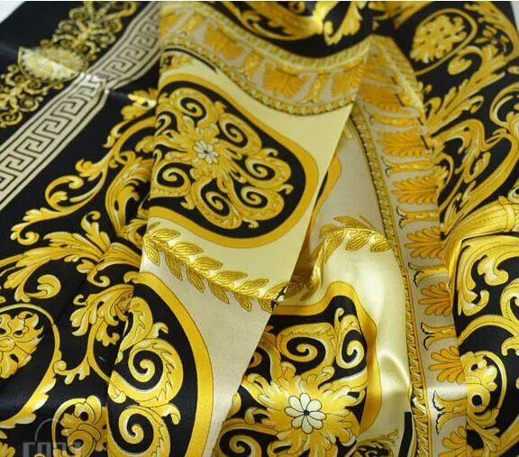 Soft And Fashionable 100 Silk Scarf For Women And Men Solid Color Neck Print Black And Gold Shawl In Gold And Black Square Design From Cangshou 24.29 DHgate.Com