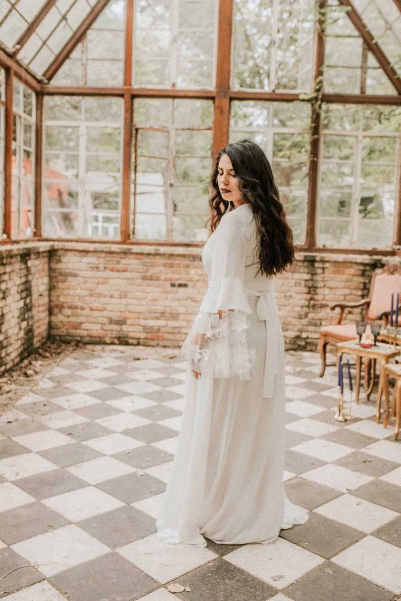 Boho Lace maternity bridal dress - Plus Size Chiffon Beach Wedding Gown (2019) - Customizable Boho Lace maternity bridal dress - Plus Size Chiffon Beach Wedding Gown (2019) - Customizable