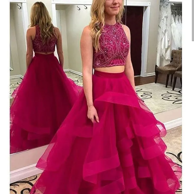 Hot pink prom dresses 2019 shop