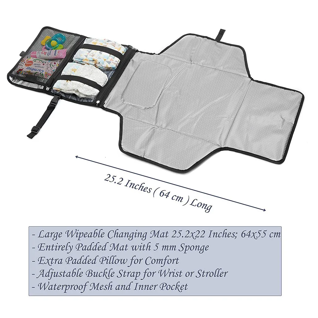 Fasciatoio Pieghevole | Materassino Fasciatoio Portatile Impermeabile E Confortevole, Fasciatoio Con Adesivi Magici Per Viaggi : Amazon.it: Prima Infanzia