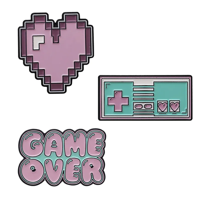 Game Over Enamel Pins Stocktwits Adorable Lapel Badges For Friends From