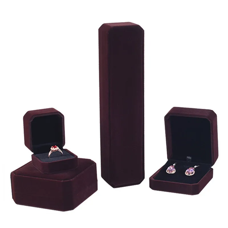 10 färg fyrkantiga smycken lådan uppsättning ringörhängen armband halsband smycken samling arrangör hållare bröllop presentförpackning fall