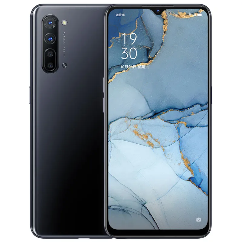 オリジナルのOPPO RENO 3 5G LTE携帯電話12GB RAM 128GB ROM Mediatek 1000Lオクタコア6.4 "全画面64.0MP指紋IDスマート携帯電話