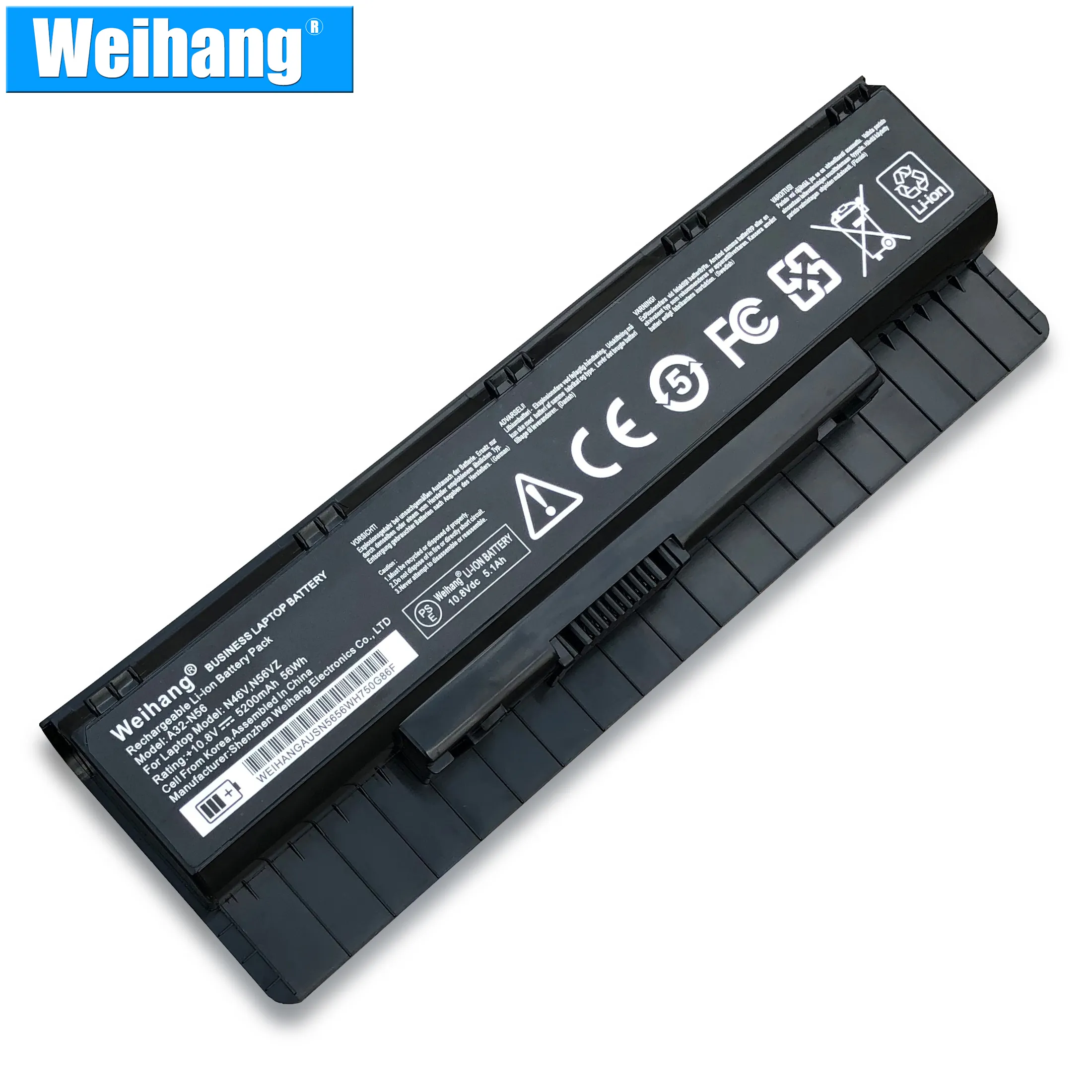 5200mah Corea Cell Weihang A32-N56 Батарея для ASUS A31-N56 A32-N56 A33-N56 N46 N46V N46VM N46VZ N56 N56V N56VM N56VZ N76V N76V304C